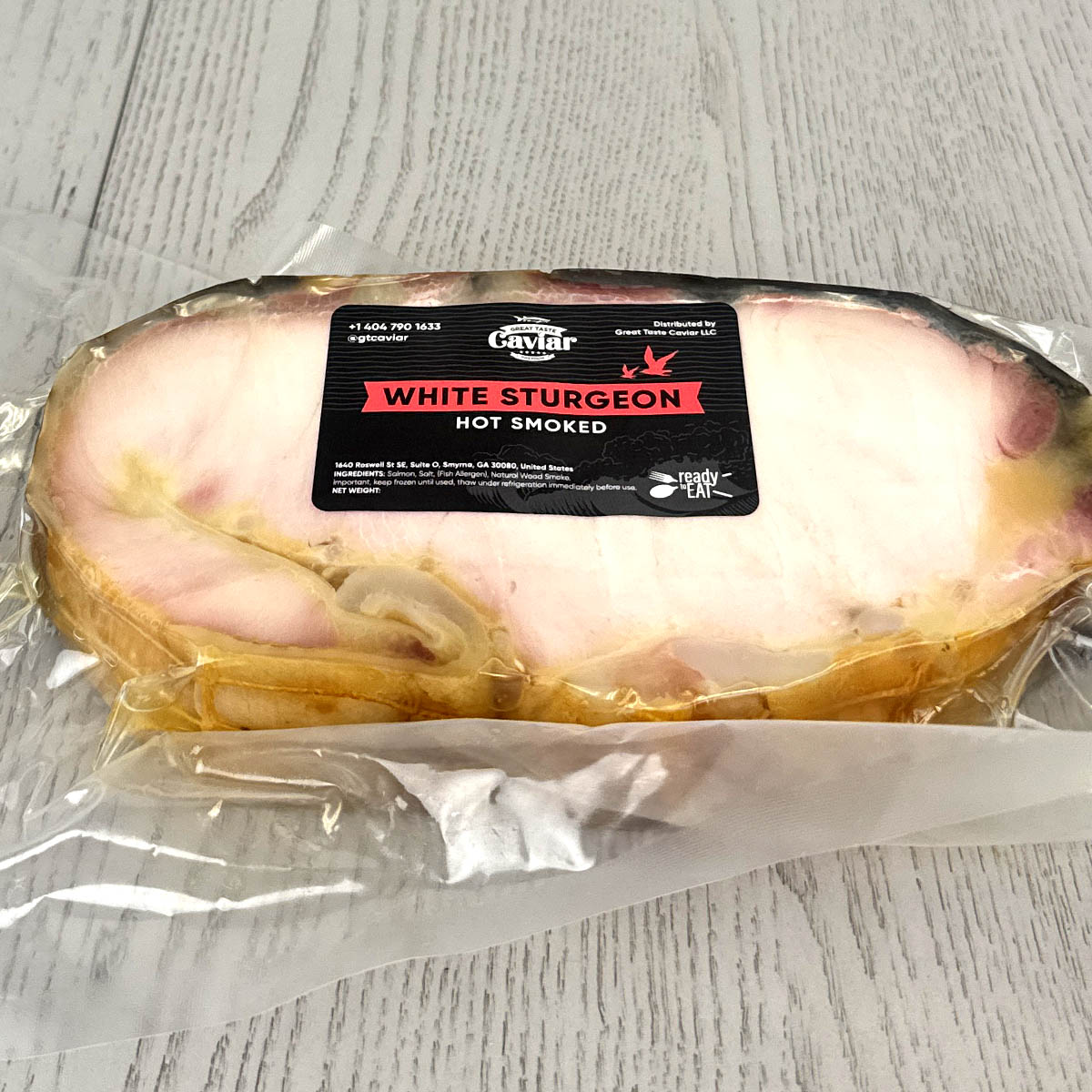 Hot Smoked White Sturgeon